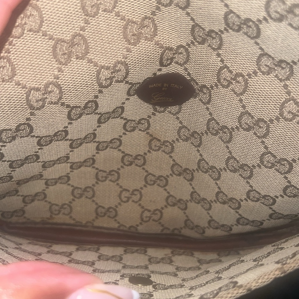 GUCCI SUEDE AND LOGO CANVAS CLUTCH VINTAGE AUTHENTIC - Picture 7 of 8